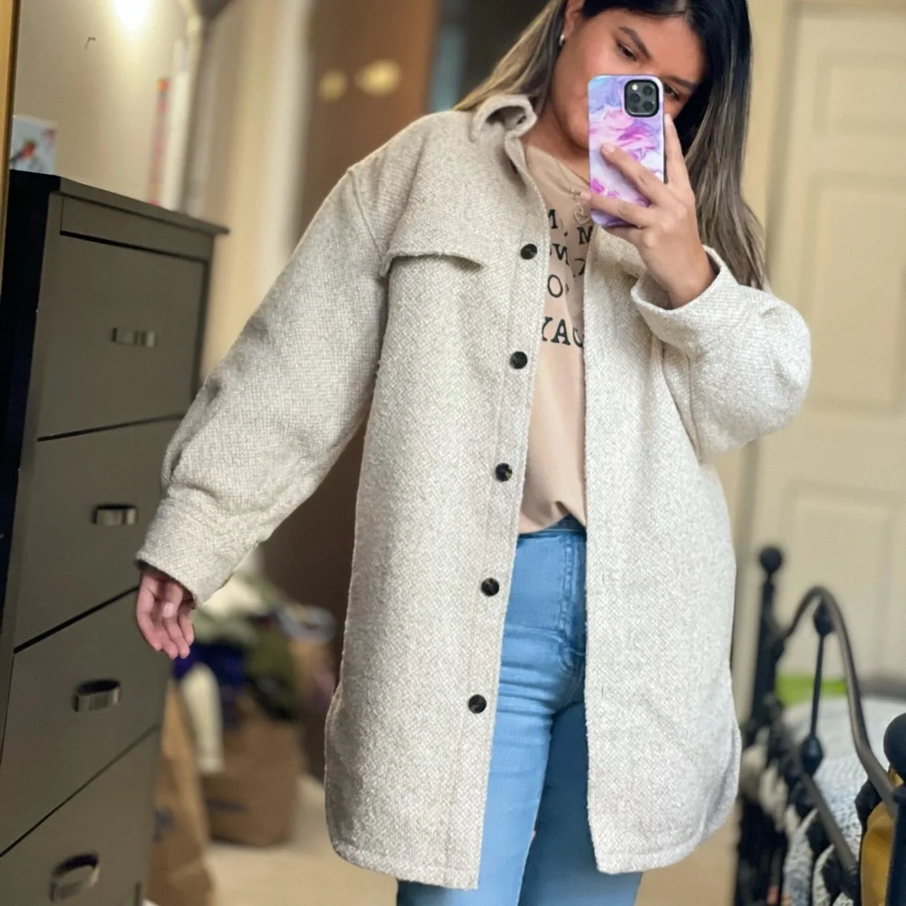 H&M Light beige Shacket NWT - Picture 4 of 11